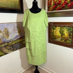 Connected Apparel Light Green Midi Dress